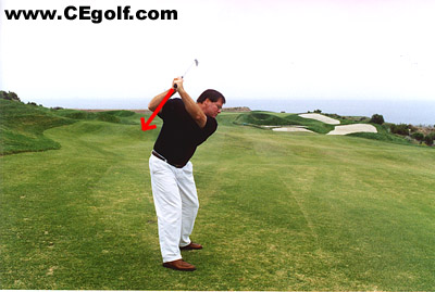 image showing an initial inside movement often results in an upright backswing