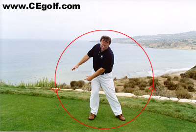 image showing improper body movement in backswing