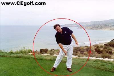 image showing improper body movement in forward swing