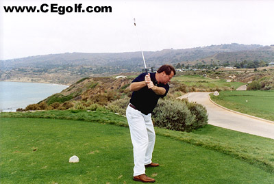 image showing downswing that is too steep